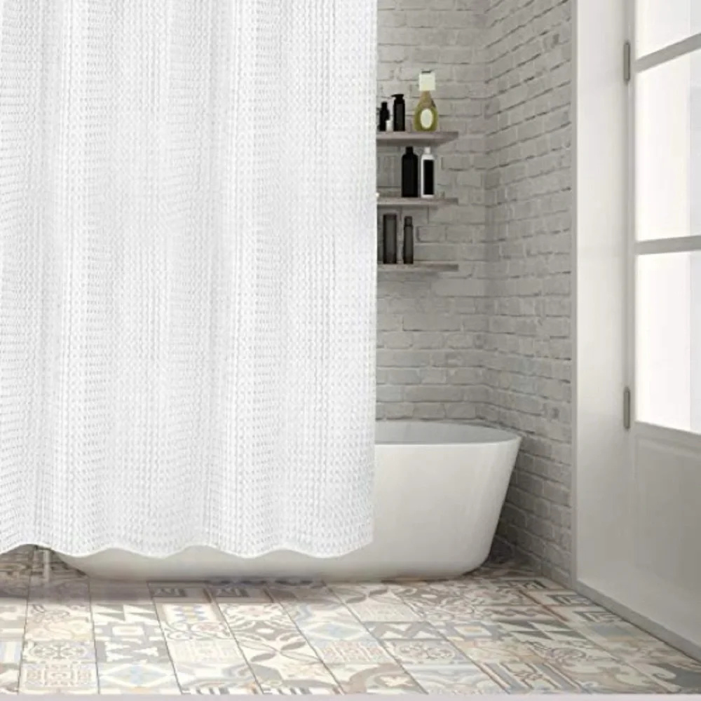 The Texture Company NY Heavy Cotton Waffle Shower Curtain